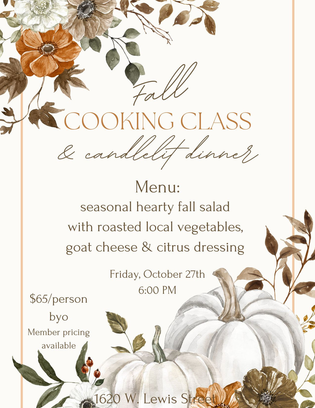 Fall Hearty Salad Cooking Class