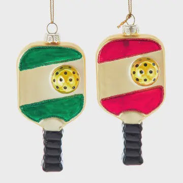 Glass Pickleball Ornament