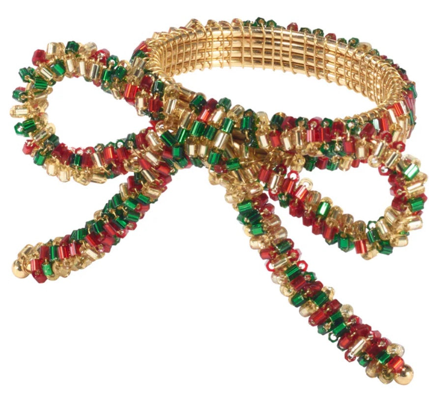 Christmas Bow Napkin Ring S/4