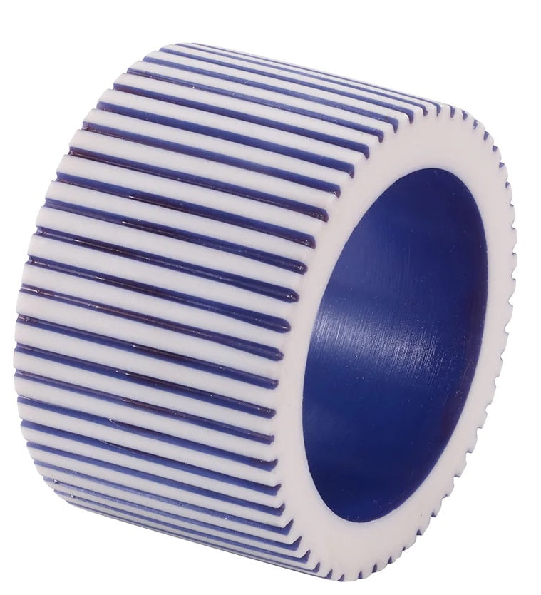 Pinstripe Napkin Rings Navy S/4