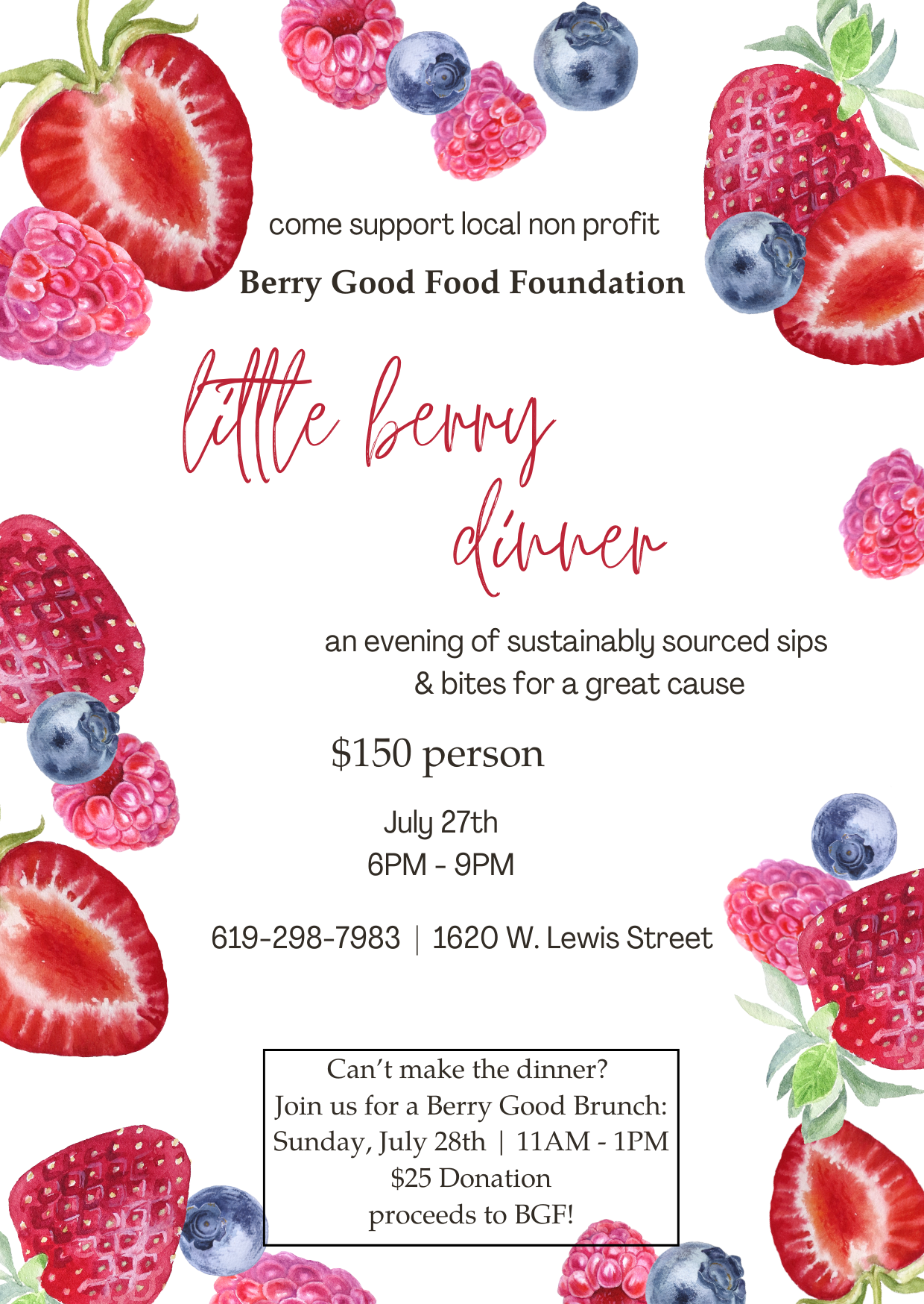 Little Berry Dinner Sat 7/27