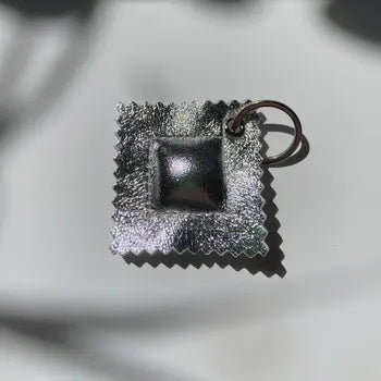 Ravioli Keychain Silver Silver