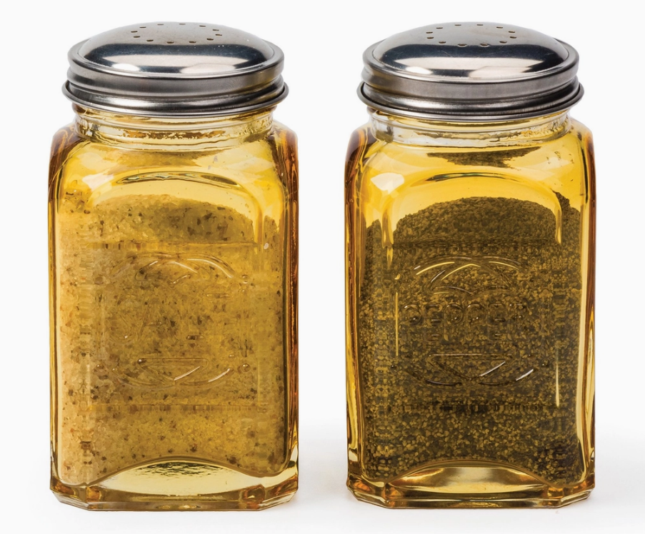 Retro Glass S&P Set - Amber